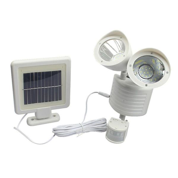 

head wall sconce solar powered lights motion sensor sppotlight outdoor double dural heads street light (white lamps