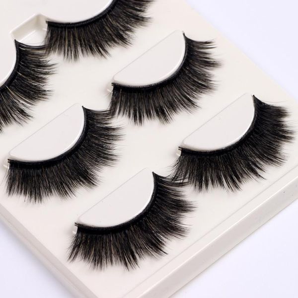 

100% handmade 3d mink false eyelashes natural crisscross messy soft multilayer fake stage makeup lashes1
