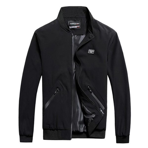 

men's jackets tide casual jacket men autumn winter stand collar large size baseball slim coat windbreaker masculina black, Black;brown