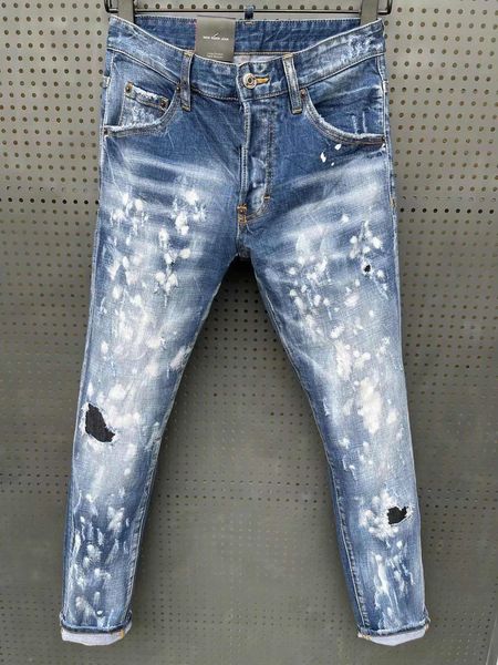 

italian fashion european and american men's casual jeans, high-end washed, hand polished, quality optimized la065, Blue
