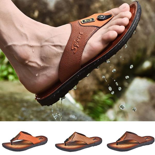 

slippers home for men gentleman fashion leisure wear light beach shoes outdoor drop#y35, Black