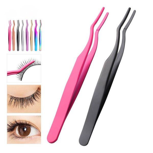 

eyebrow tools & stencils false eyelash tweezers professional for lashes extension high precision anti-static applicator remover nipper clip