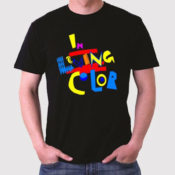 

in living color 90s tv series logo men's black t-shirt size s to 3xl, White;black