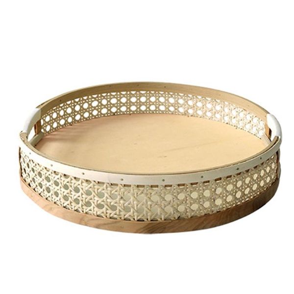 

dishes & plates bread serving baskets 2 sizes wooden fruit basket rattan storage handmade decorative bowl for dinning room