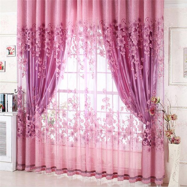 

curtain & drapes purple luxury yarn curtains jacquard living room bedroom decor tulle voile door