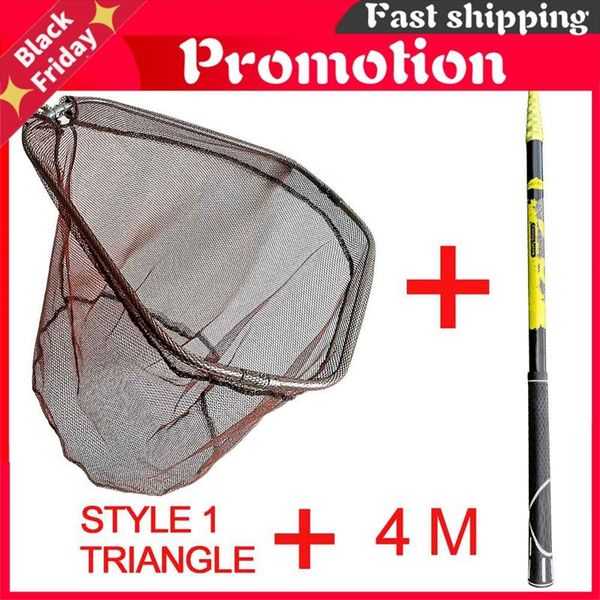 

fishing accessories 3m 4m 2.1m net fish landing foldable collapsible pole handle durable mesh