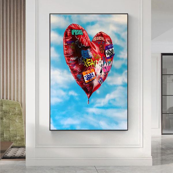 

graffiti balloon art posters and prints on canvas on the wall painting street art wall pictures for living room home decoration