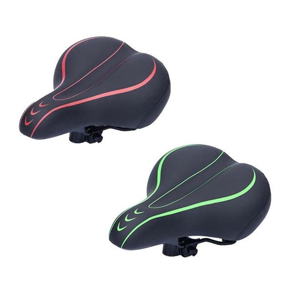 

bike saddles 1pc spring high-elastic saddle absorption cushion comfortable seat for man woman male (black green)