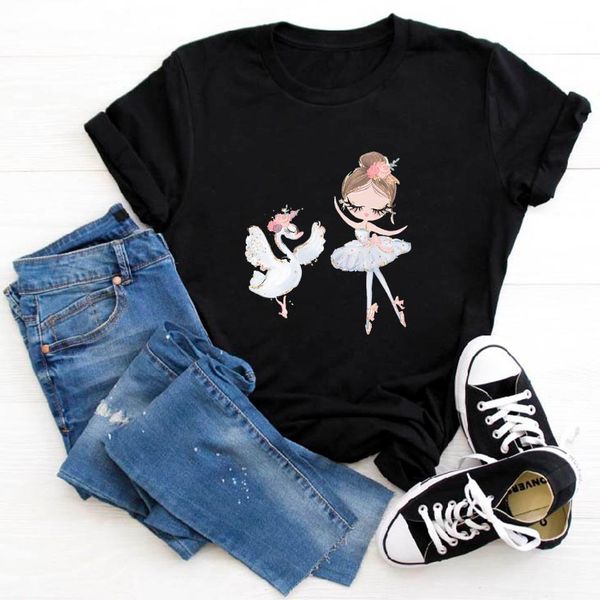 

tee femme vogue dance girls women harajuku tshirts short sleeve streetwear v neck womens shirts female teeshirt, White