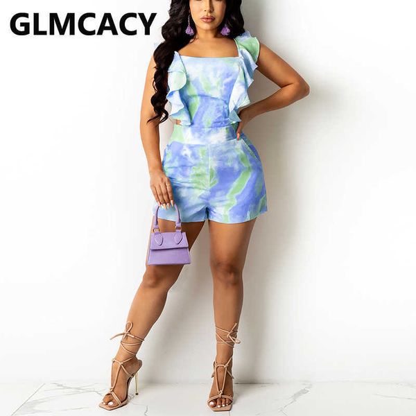 

ruffles backless summer playsuit chic sweet boho rompers 210702, Black;white