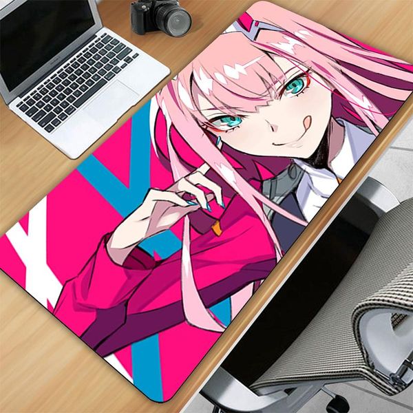 

mouse pads & wrist rests desk pad zero two non-slip mat anime gaming keyboard table computer pc gamer for accessories led carpet girl