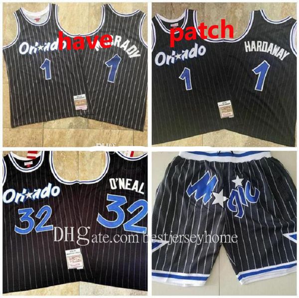 

men basketball orlandomagic1 tracy mcgrady 32 o 'neal 1 hardaway 03-04 94-95 mitchell & ness retro blue swingman jersey 01, Black;red