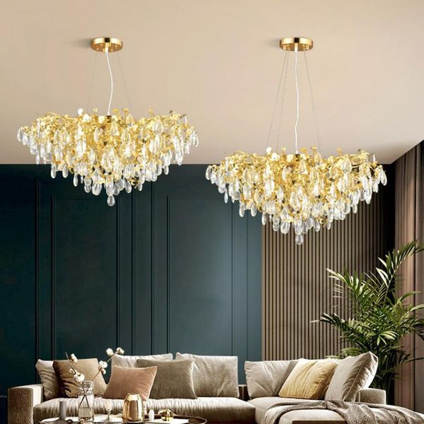 

chandeliers nordic large luxury crystal chandelier for living room led gold luster bedroom el hall modern hanging lamp lighting fixtures