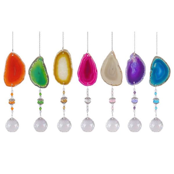 

decorative objects & figurines crystal sun light catcher wind chime pendant dream plated colorful bead hanging drop for outdoor indoor garde