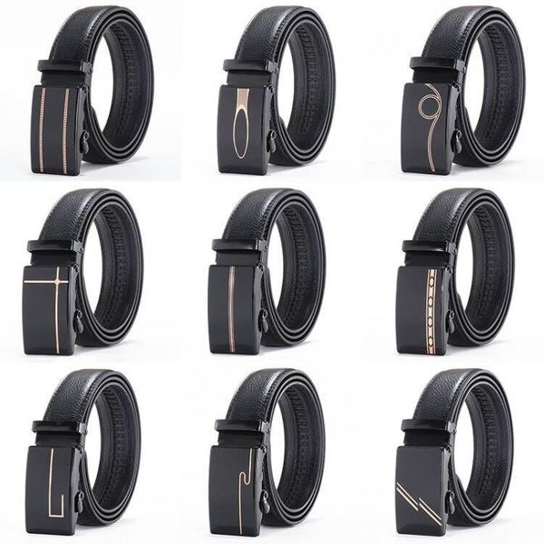 

belts peikong brand designer mens luxury men genuine leather waist fashion corset elastic belt for automatic buckle, Black;brown