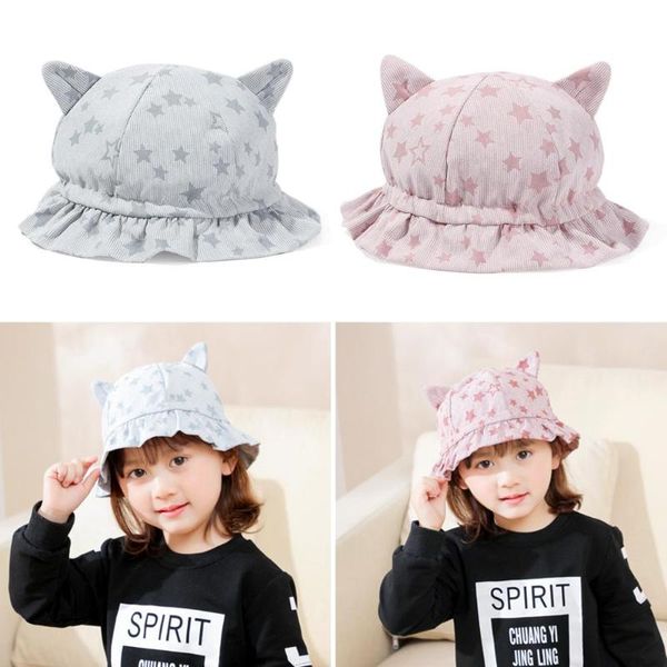 

caps & hats baby cute ears sun hat breathable cotton beach cap summer uv protection bucket for infant kids boys girls fisherman's, Yellow