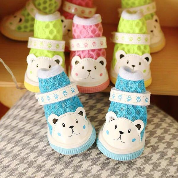 

cat costumes anti-slip sneakers pet supply wholesale drop ship cute bear summer shoes for dogs puppy boots breathable sandals