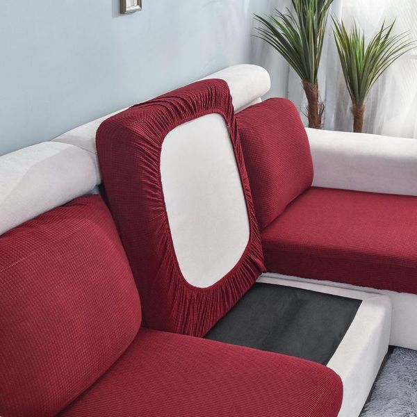 

chair covers funiture protector jacquard thick sofa cushion cover seat slipcover elastic solid color