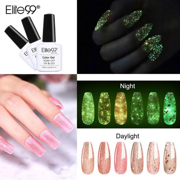 

nail art kits elite99 6 pieces/set luminous rose gold gel polish set soak off 10ml macaron candy color manicure kit