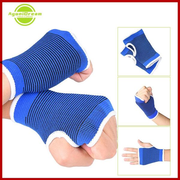 

1pair fitness sports gloves hand protection gym exercise workout yoga dumbbell knitting breathable soft fingerless wrist support, Black;red