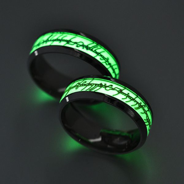 

8mm titanium steel magic luminous ring mix size 17-21, Golden;silver