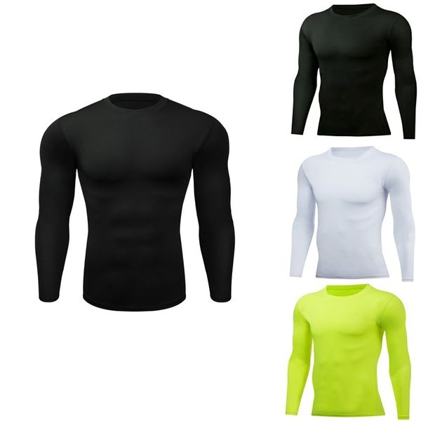 

new men's tight training pro sports fitness running sweat fast drying clothes long sleeve t-shirt, Gray
