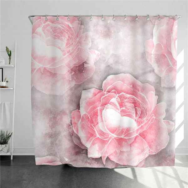 

shower curtains creativity, beautiful flowers, oranges, ocean, curtain, windproof, bathroom decoration, home furnishing