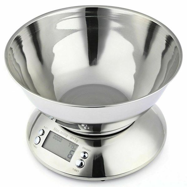 

stainless steel kitchen scale 5kg electronic scale kitchen food balance cuisine precision digital scale with bowl cook tool