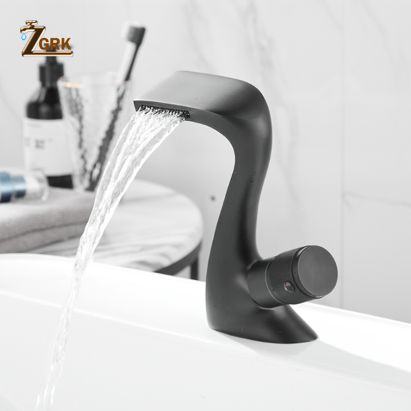 

bathroom sink faucets black faucet bathoom waterfall white mixer cold and water deck mounted single hole basin taps