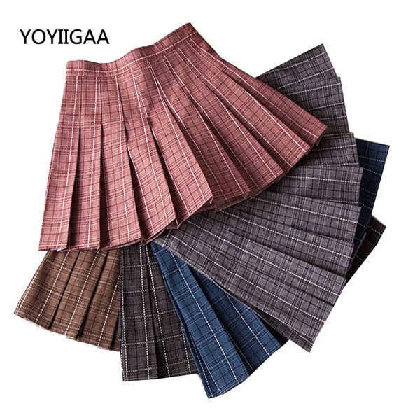 

plaid high waist skirts womens slim pleated a line skirt sweet girls ladies dance skirts summer fashion mini women plaid skirt, Black