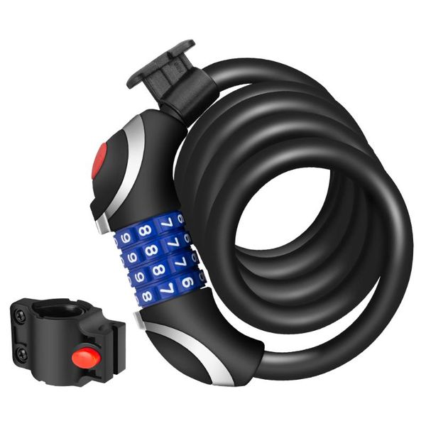 

bike locks lock 4 digit code combination bicycle security cycling steel wire mtb road with lights