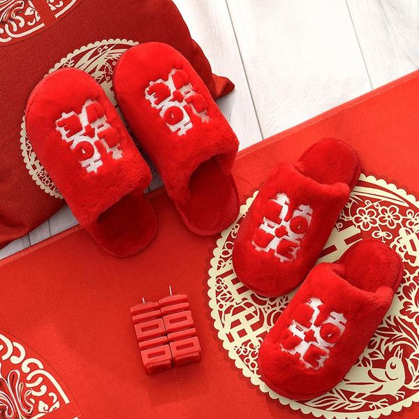 

slippers fashion chinoiserie women men wedding lucky coral custom bridegroom bride bridal shower couples footwear gifts, Black