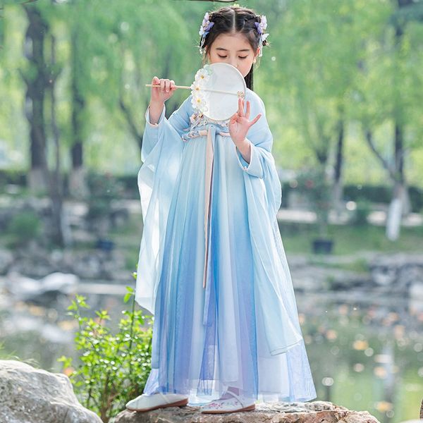 

ancient chinese costume kid hanfu tang dynasty traditional dress girlbaby princess girls fairy beauty child stage dance 12262, Red