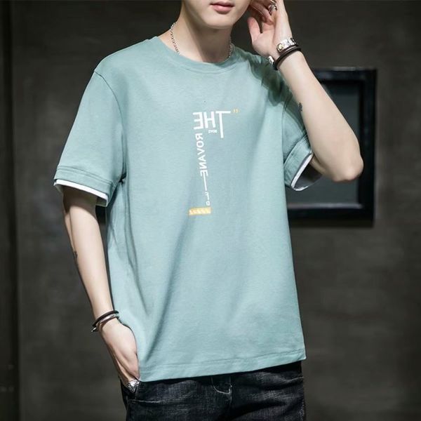 

men's shirt summer short t-shirt student men's half sleeve, White;black