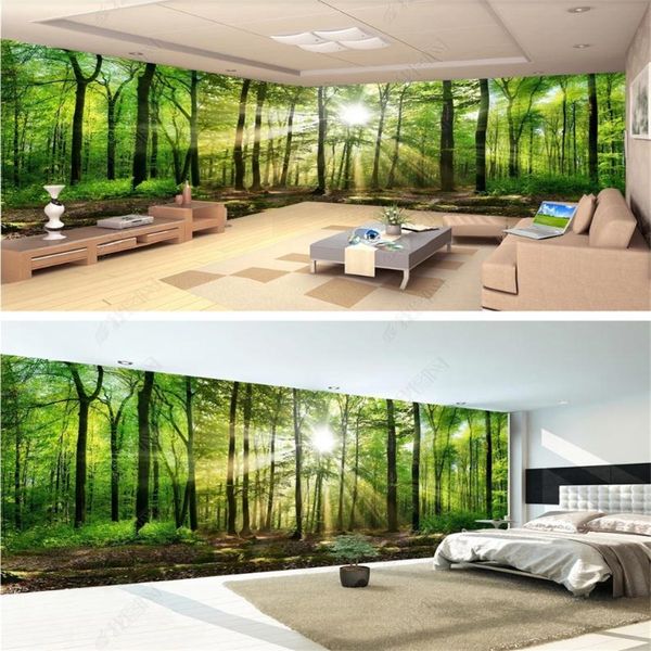 

beautiful scenery wallpapers sunshine natural scenery virgin forest wallpapers living room sofa background wall