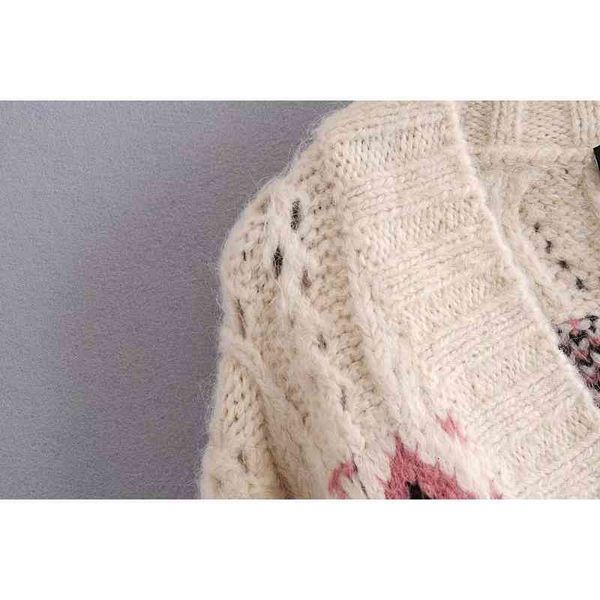 

men's sweaters lush female jacquard jacket loose big geometric sweater boho classic knitting style fose, White;black