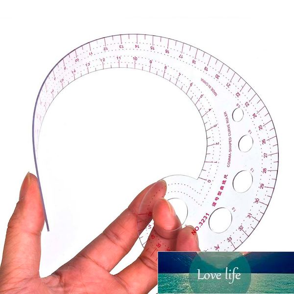 Werkzeuge, transparentes, kommaförmiges Designer-Kurvenlineal für die Schneiderei, Unterstützung für einfaches Schnittmuster, Kleidungsschneiden