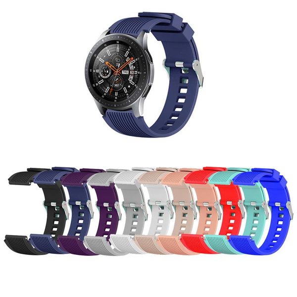 

watch bands for samsung galaxy 42mm 46mm silicone band straight grain watchband 20mm 22mm universal strap, Black;brown