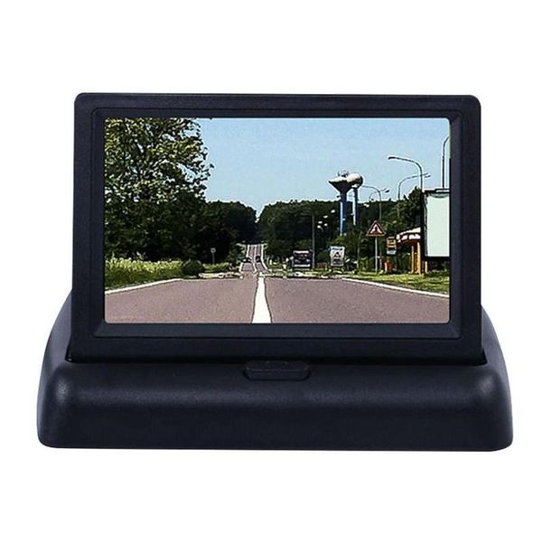

car video black 4.3inch monitors tft lcd rear view monitor display parking rearview system for backup reverse camera support dvd