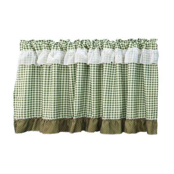 

curtain & drapes 1pc exquisite plaid short practical half window (assorted color)