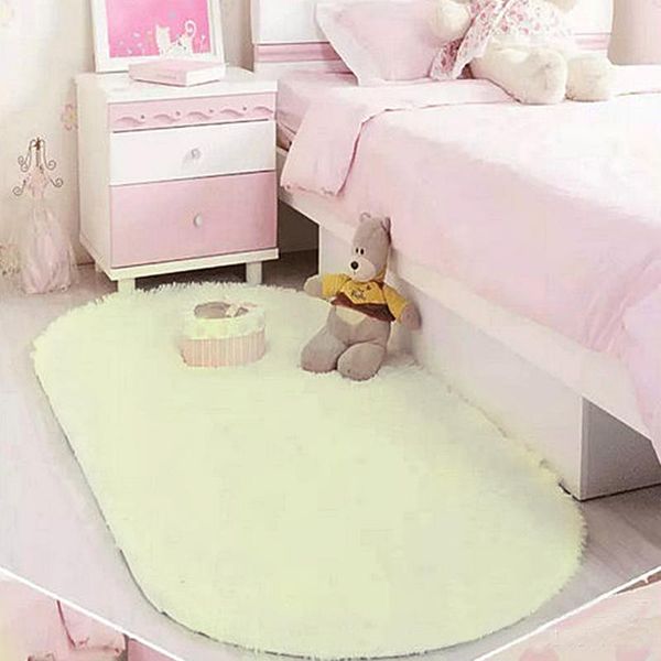 

carpets 40*60cm plush rug mat magic slip-resistant pad bedroom oval carpet floor mats door drop