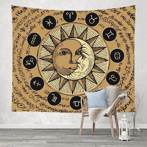 

tapestries tarot card printed tapestry moon dream catcher background hanging cloth wall decor room bedroom decoration