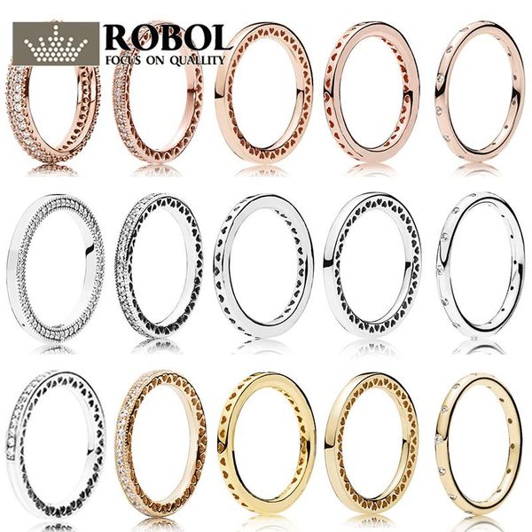 

cluster rings pdb jz 03 original 100% 925 sterling silver engraved logo model production women's ring heart ring., Golden;silver