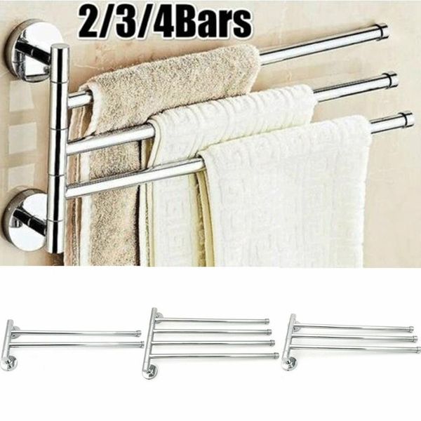

bathroom storage & organization 1pc wall-mounted stainless steel swivel bars towel rack hanger holder organizer