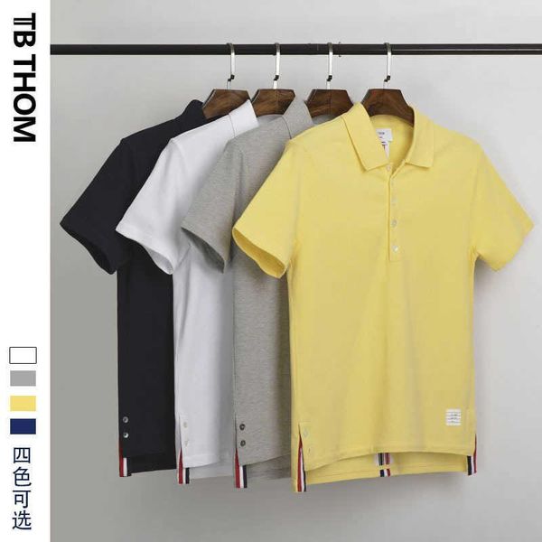 

men's polos 2021 arrivals short sleeve shirts with braided tape on back cotton summer shirt men white gray, White;black