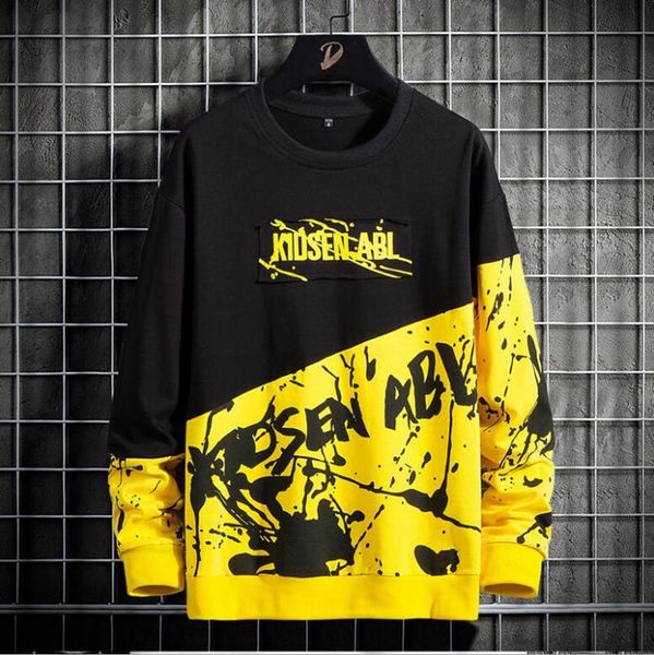 

men's hoodies & sweatshirts fashion men 2021 autumn cotton blend sweatshirt harajuku brand hip hop o-neck pullover, Black