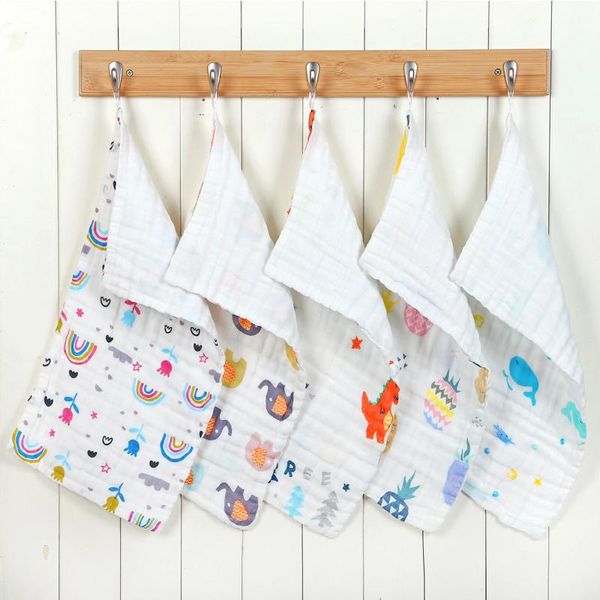 

towel muslin cotton baby 6 layer handkerchief colorful kid wipe cloth born face bibs feeding bath towelf for kids