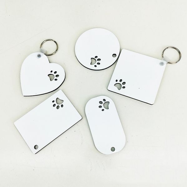 Welpen-Schlüsselanhänger, Party-Geschenk, Sublimation, MDF-Schlüsselanhänger für Frauen, Pfotenabdruck, Holz-Schlüsselanhänger, kreative Hundemarke