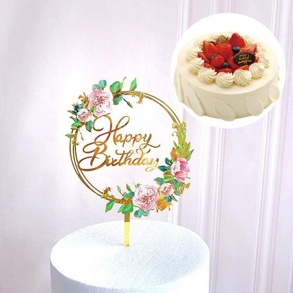 

cake er insert birthday card baking decoration happy for kids wedding parties golden other festive & party supplies