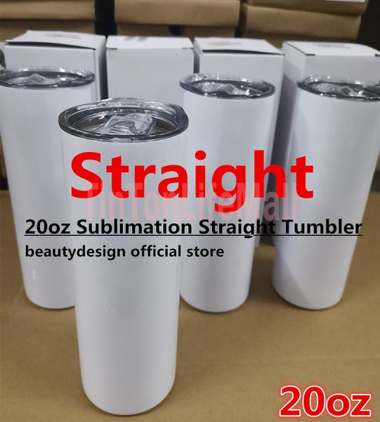 

wholesale 20oz straight sublimation tumblers 304 stainless steel straw lid water bottles double insulated cups mugs diy gifts